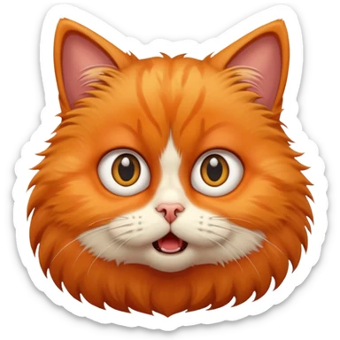 very scared cat sticker