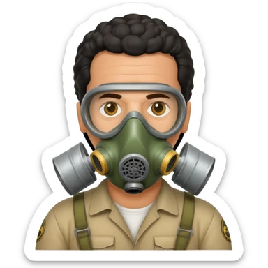 pablo escobar wearing a gas mask sticker