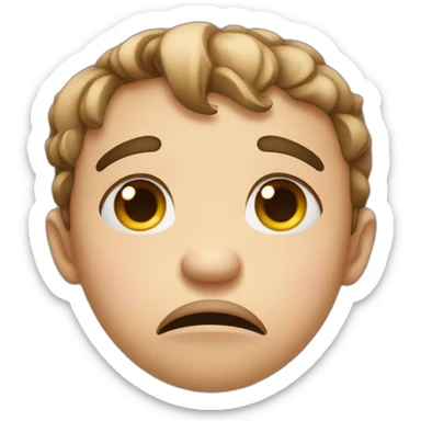 Cute pout sad face sticker