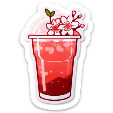 Cherry blossom ice tea sticker