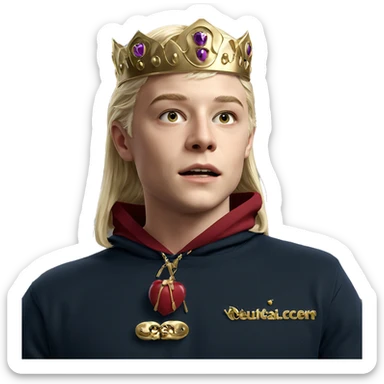 blonde boy with crown parody sticker