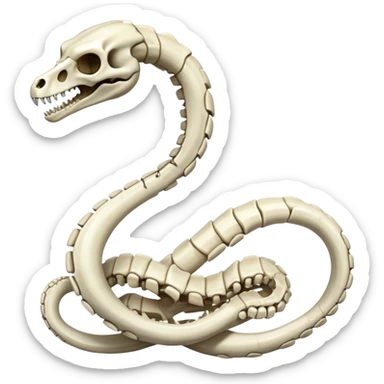 An epic shiny cool edgy skeletal bone serpent, full body sticker