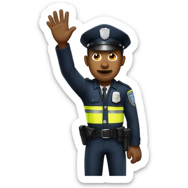 clueless policeman hands up sticker