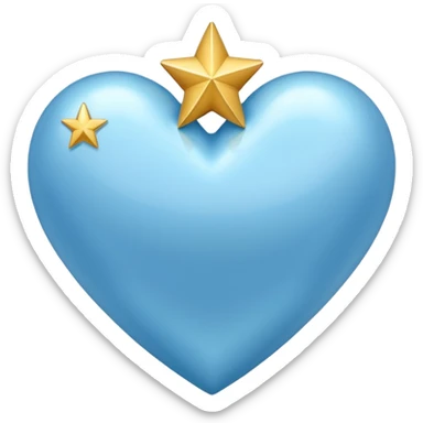 lightblue heart whit 3 stars pointing sticker