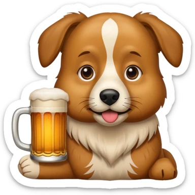 Ein Hund der talahon ist und Bier trinkt sticker