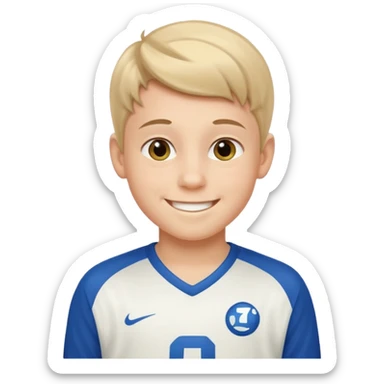 Young boy wishing luck sticker