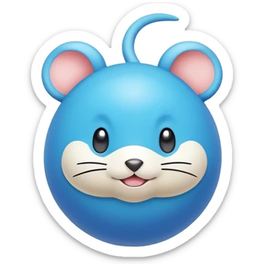 Azurill from Pokemon, blue mouse-like pokemon with bouncy ball tail sticker