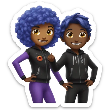 Two best friends in miraculous costumes  sticker