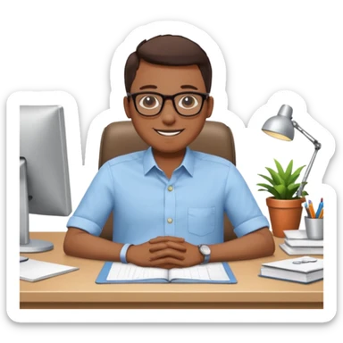 Feeling relaxed and happy at office sticker