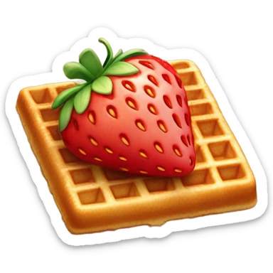 Strawberry on waffle sticker