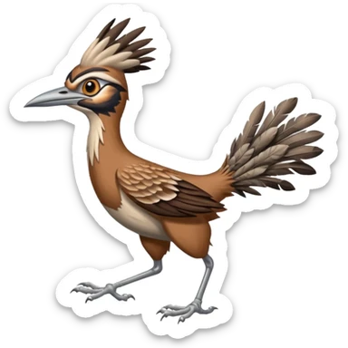 realistic roadrunner bird emoji, running sticker