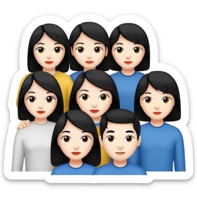 congressional meeting of people with black hair and white skin sticker