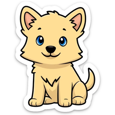 blonde hair blue eyes with gap dog sticker