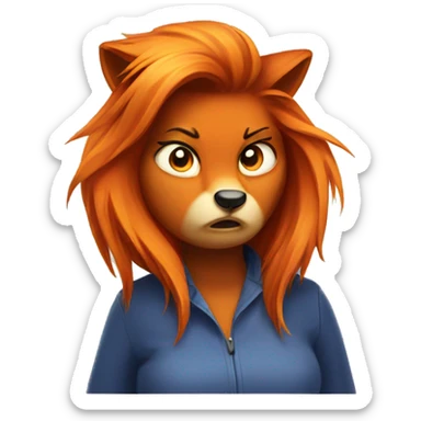 female firefox frustrated sticker