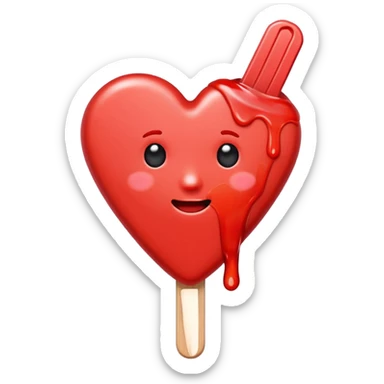 heart-shaped popsicle sticker