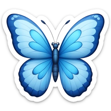 Blue butterfly with letter sticker