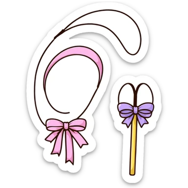 Easter whip with decorative ribbons and bows in pastel colors sticker