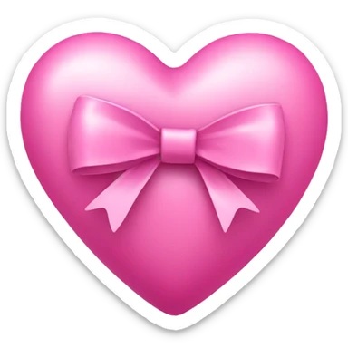 pink heart with bow on it sticker