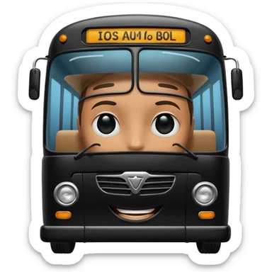 A Black Bus With The Human Face sticker