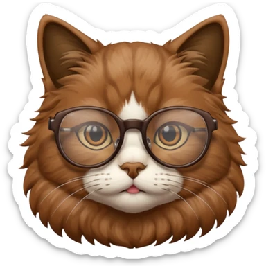  cat with glasses büst sticker