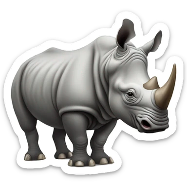 Rhino with broken horn sticker