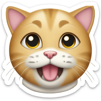 cute crying cat that says thank you and smiles happy sticker