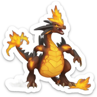 Dracofeu Pokémon qui crache du feu sticker