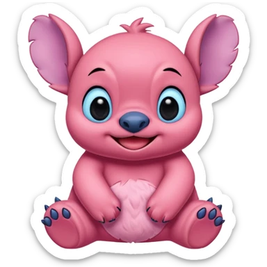 Pink lilo and stitch  sticker