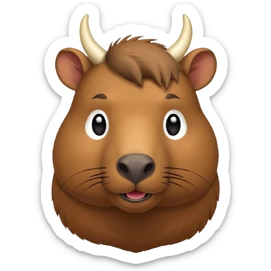 Capibara con cachos sticker