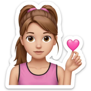 Девушка, светло русые, длинные волосы, собранные в хвост, серые глаза, розовая майка без рукавов  sticker