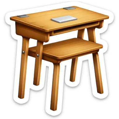 Wooden school desk sticker