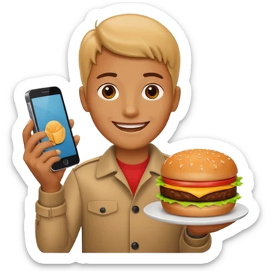 ordering a hamburguer on the phone sticker