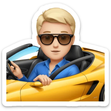 A rich boy in the super car going in speed  sticker