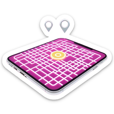 mix pink of a big gps map of the lines sticker