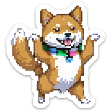 happy shiba inu dancing sticker