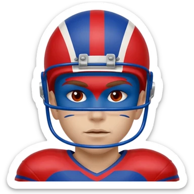 
American football face painting in blue (#00A3E0) and red (#F9423A)  sticker