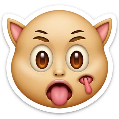 A face emoji with X for eyes and tongue sticking out sticker