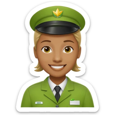asda supermarket collegue in green uniform sticker