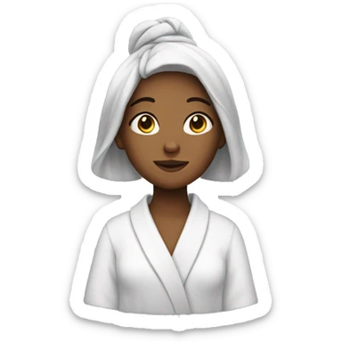 Girl with bathrobe in hair  sticker