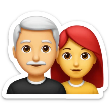 Saçı uzun ve arkadan bağlı olan bir erkek çiz sticker