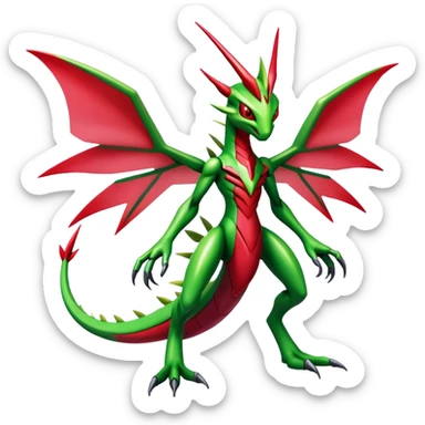  Cool Edgy Shiny Futuristic Ethereal Legendary Scizor-Digimon-Schyther-Flygon-hybrid full body sticker