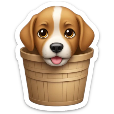 Un chiot dans une poubelle sticker