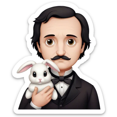 edgar allan poe bunny sticker