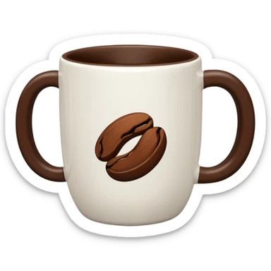 Coffee Mug with coffee bean symbol sticker