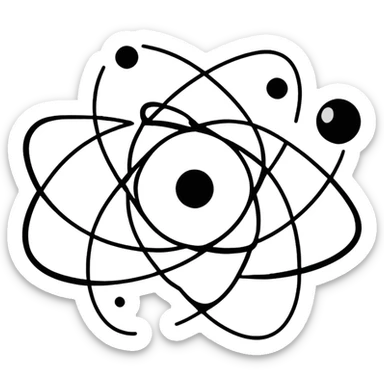 Symbolic representation of Pakistan's nuclear program with atom symbol and crescent sticker