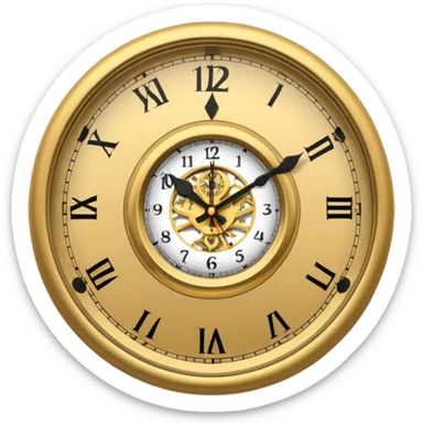  clock showing a 10 minutes before twelve. sticker