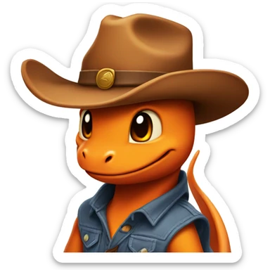 Charmander in a cowboy hat sticker