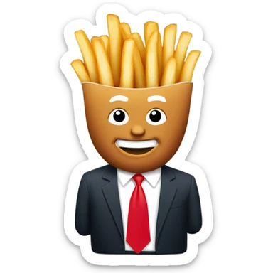 Trump holding McDonald's french fries sticker
