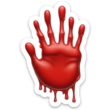 red dripped hand sticker