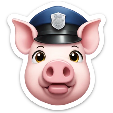 Make a pig wearing a police outfit  sticker